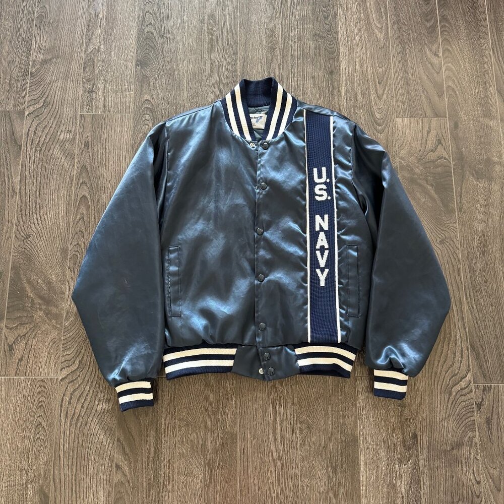 Vintage Naval Bomber USS Nimitz Navy Military Jacket